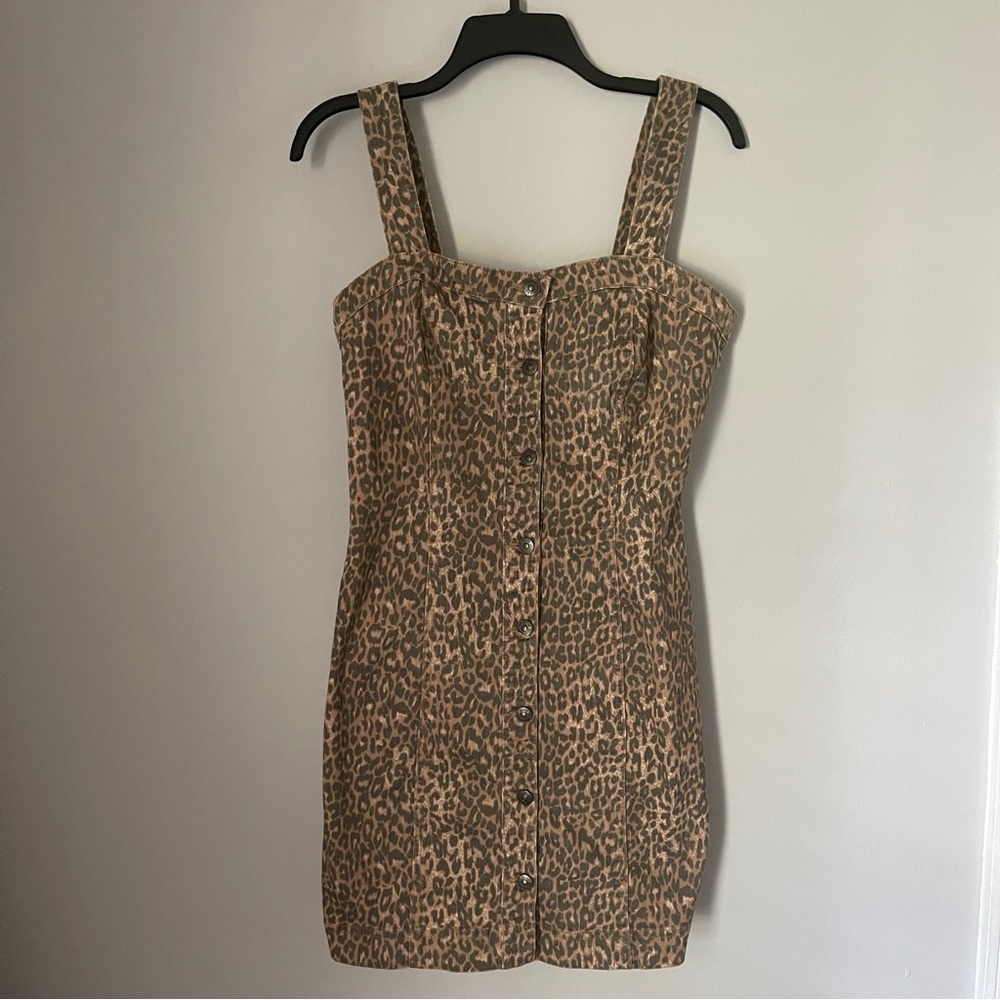 Leopard print button up dress
